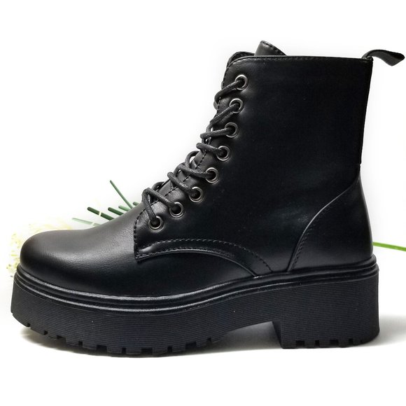 Black Combat & Moto Boots - Picture 2 of 4